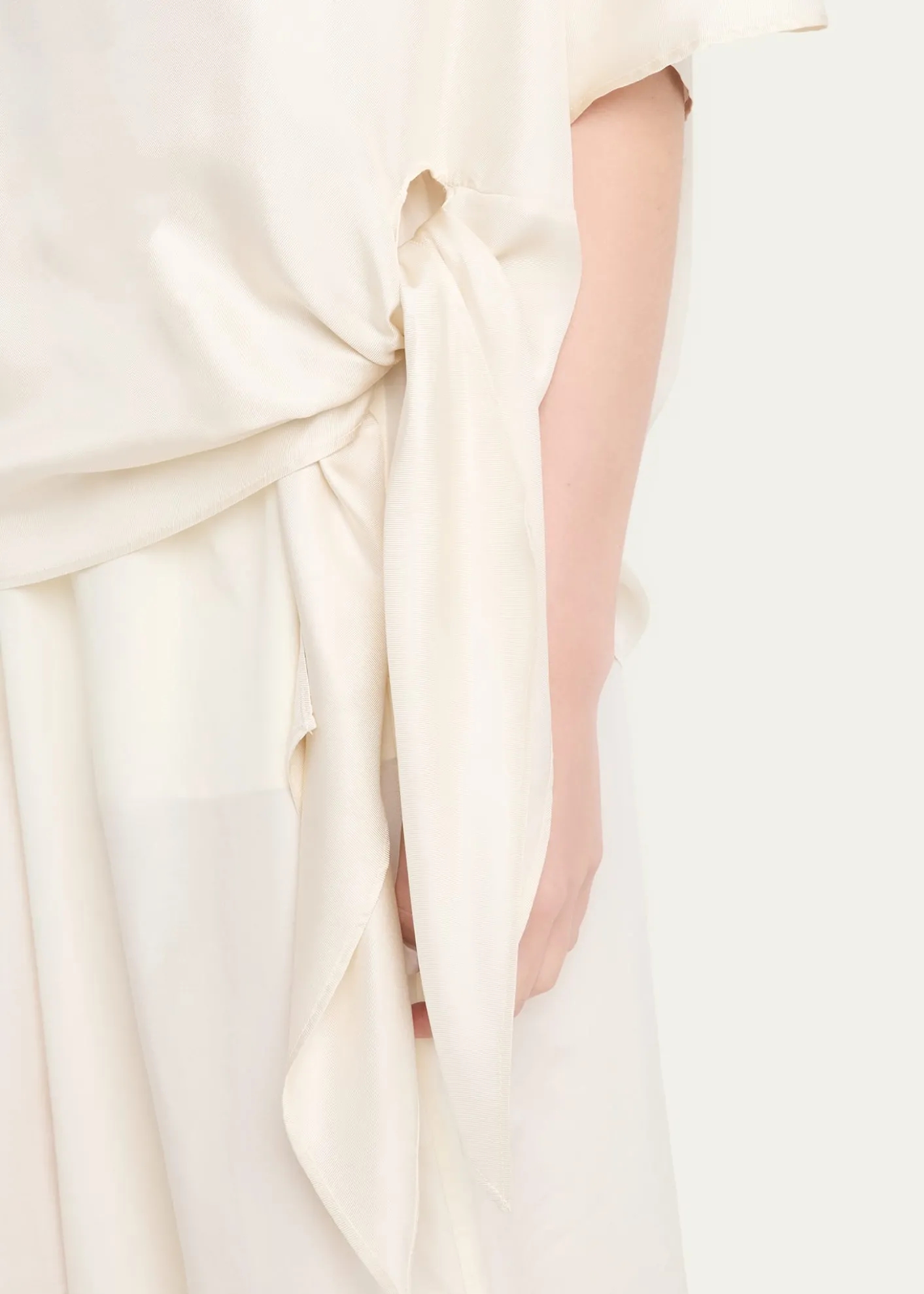 Loulou De SaisonMano Asymmetric Knotted Silk Blouse
