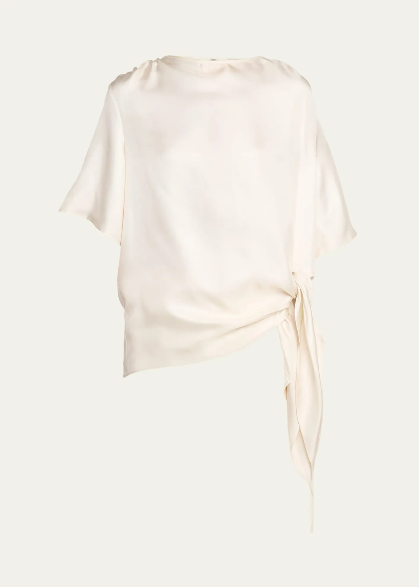Loulou De SaisonMano Asymmetric Knotted Silk Blouse