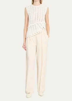 Loulou De SaisonSaez Crochet Asymmetric Sleeveless Top