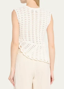 Loulou De SaisonSaez Crochet Asymmetric Sleeveless Top