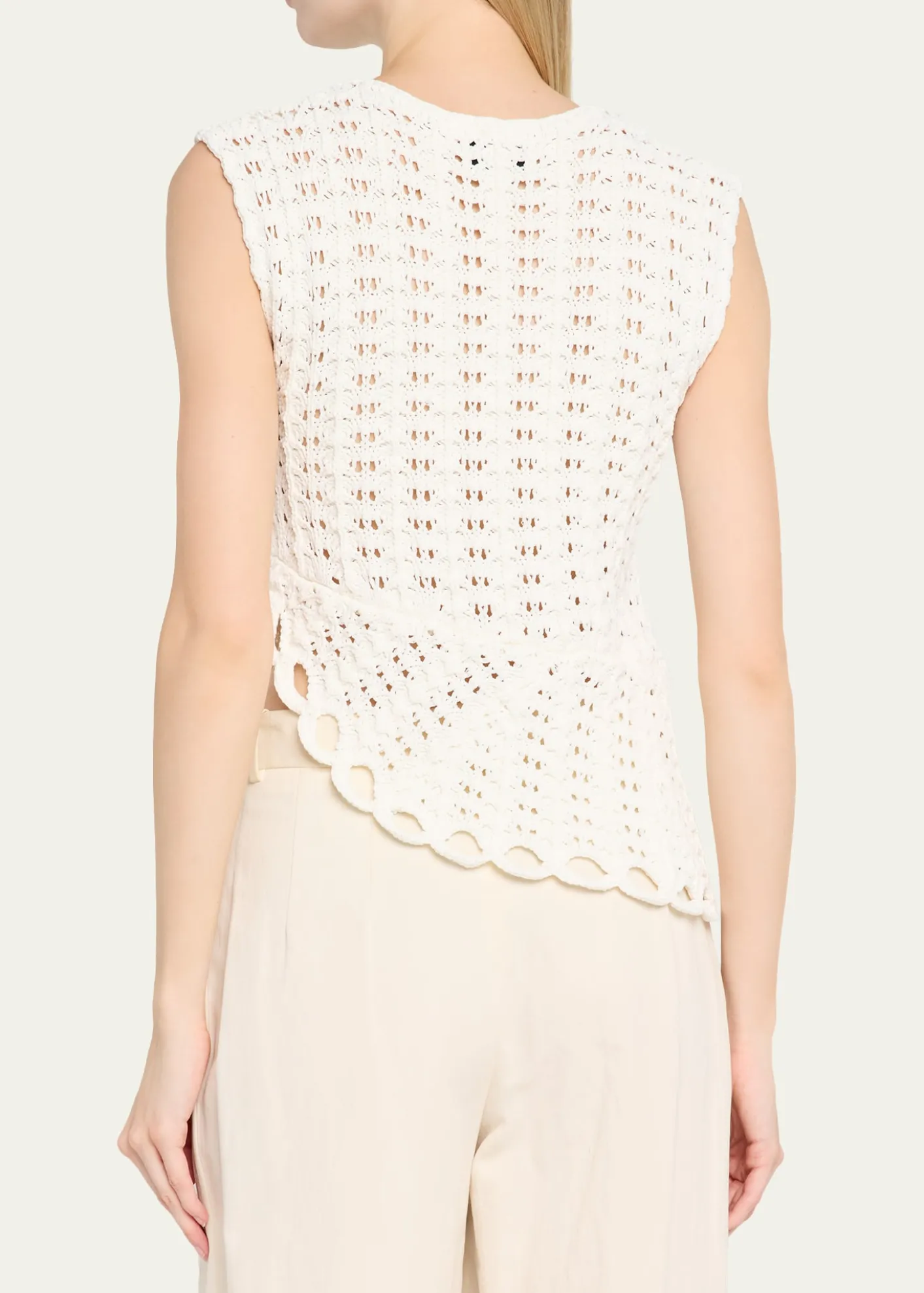Loulou De SaisonSaez Crochet Asymmetric Sleeveless Top