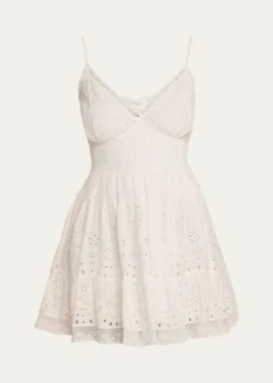LoveShackFancyAzar Broderie Anglaise Mini Dress