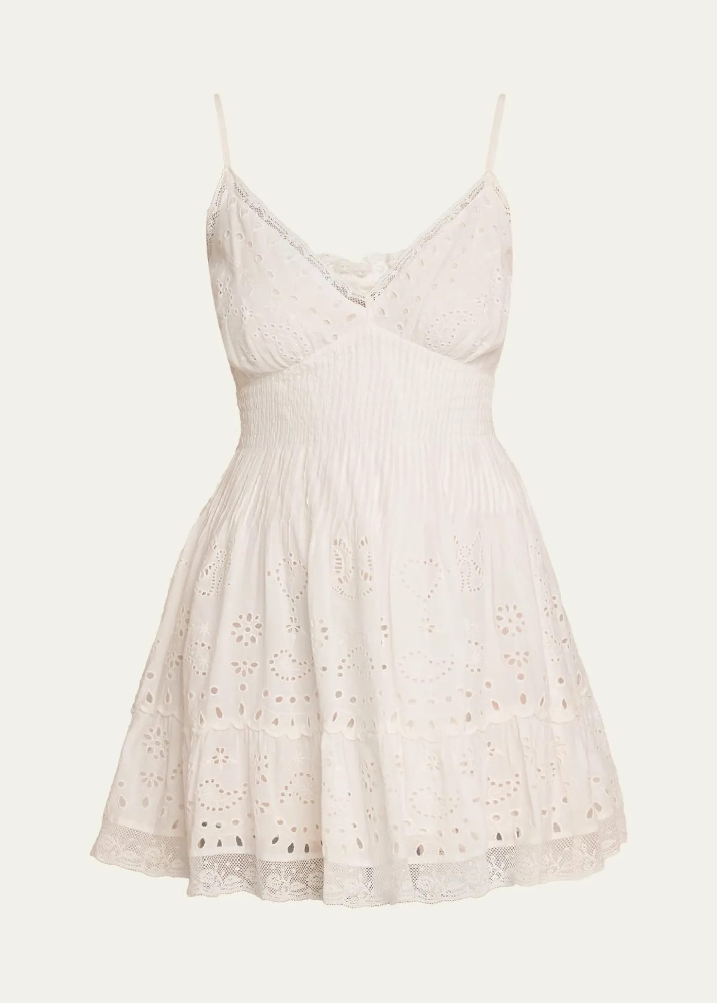 LoveShackFancyAzar Broderie Anglaise Mini Dress