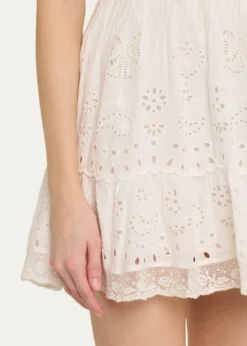 LoveShackFancyAzar Broderie Anglaise Mini Dress
