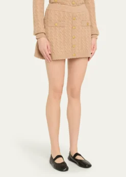 LoveShackFancyBerritt Cable-Knit Mini Skirt