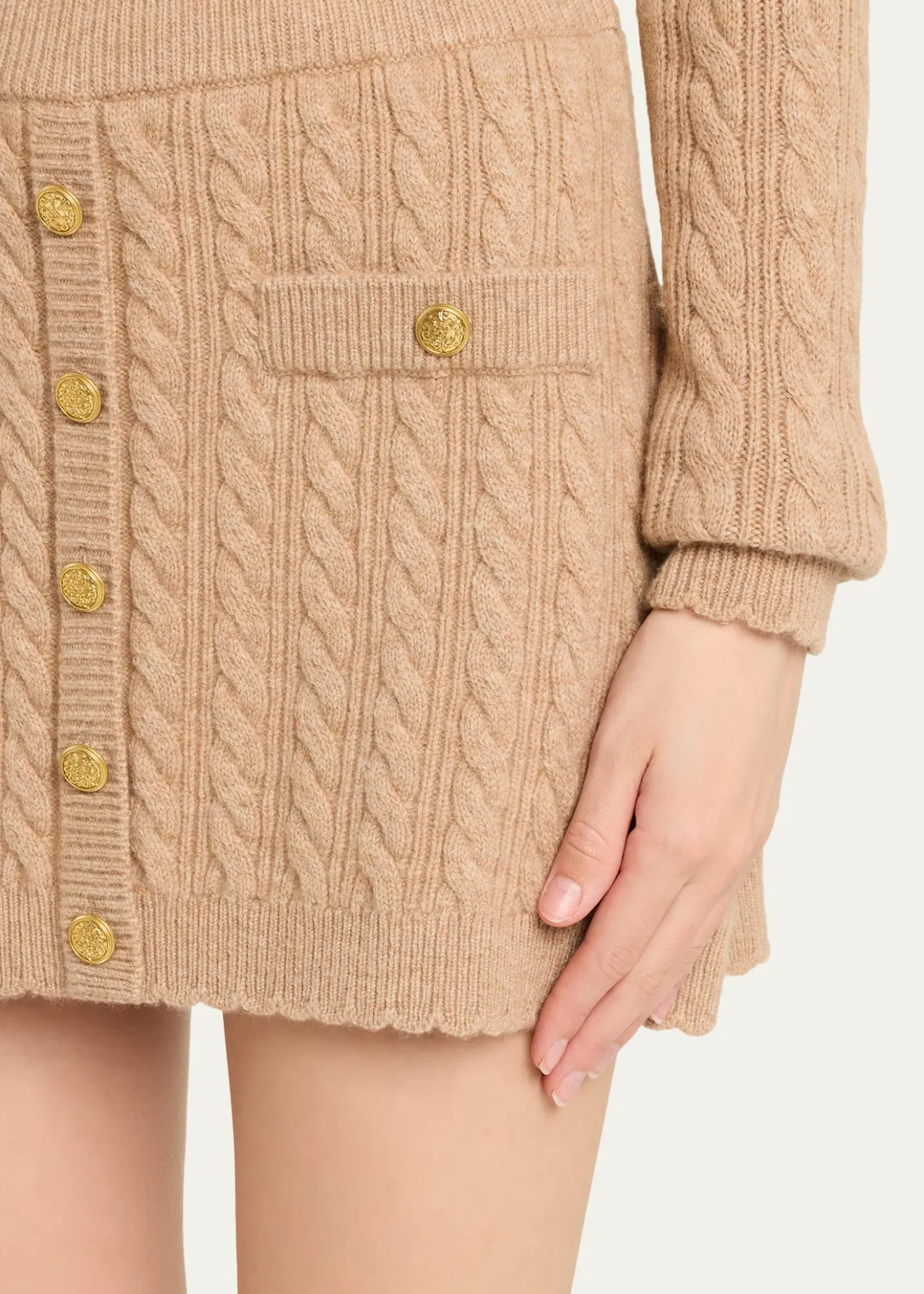 LoveShackFancyBerritt Cable-Knit Mini Skirt