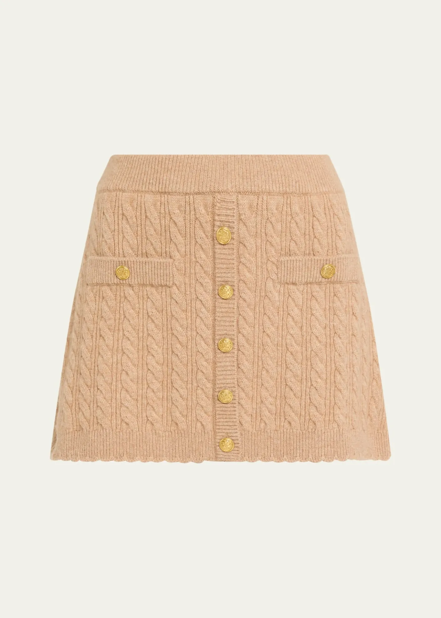 LoveShackFancyBerritt Cable-Knit Mini Skirt