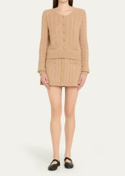 LoveShackFancyBerritt Cable-Knit Mini Skirt