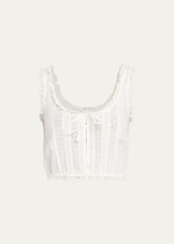 LoveShackFancyBlyss Cotton Sleeveless Top