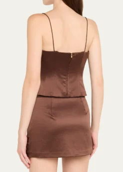 LoveShackFancyCassana Satin Sleeveless Top