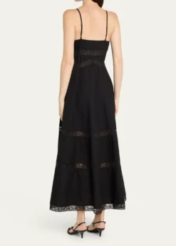 LoveShackFancyCatryn Lace-Trim Midi Dress