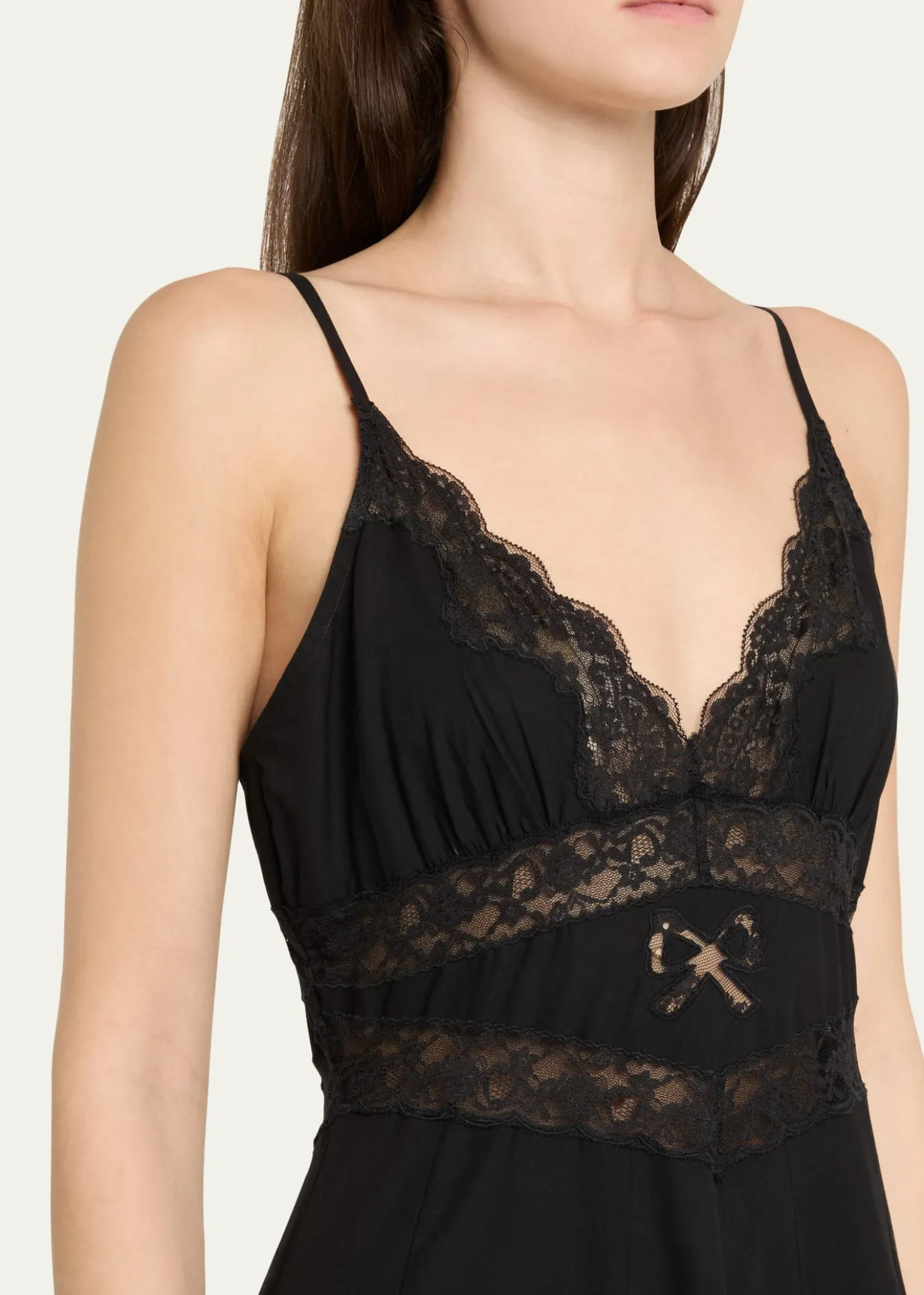 LoveShackFancyCatryn Lace-Trim Midi Dress