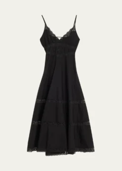 LoveShackFancyCatryn Lace-Trim Midi Dress