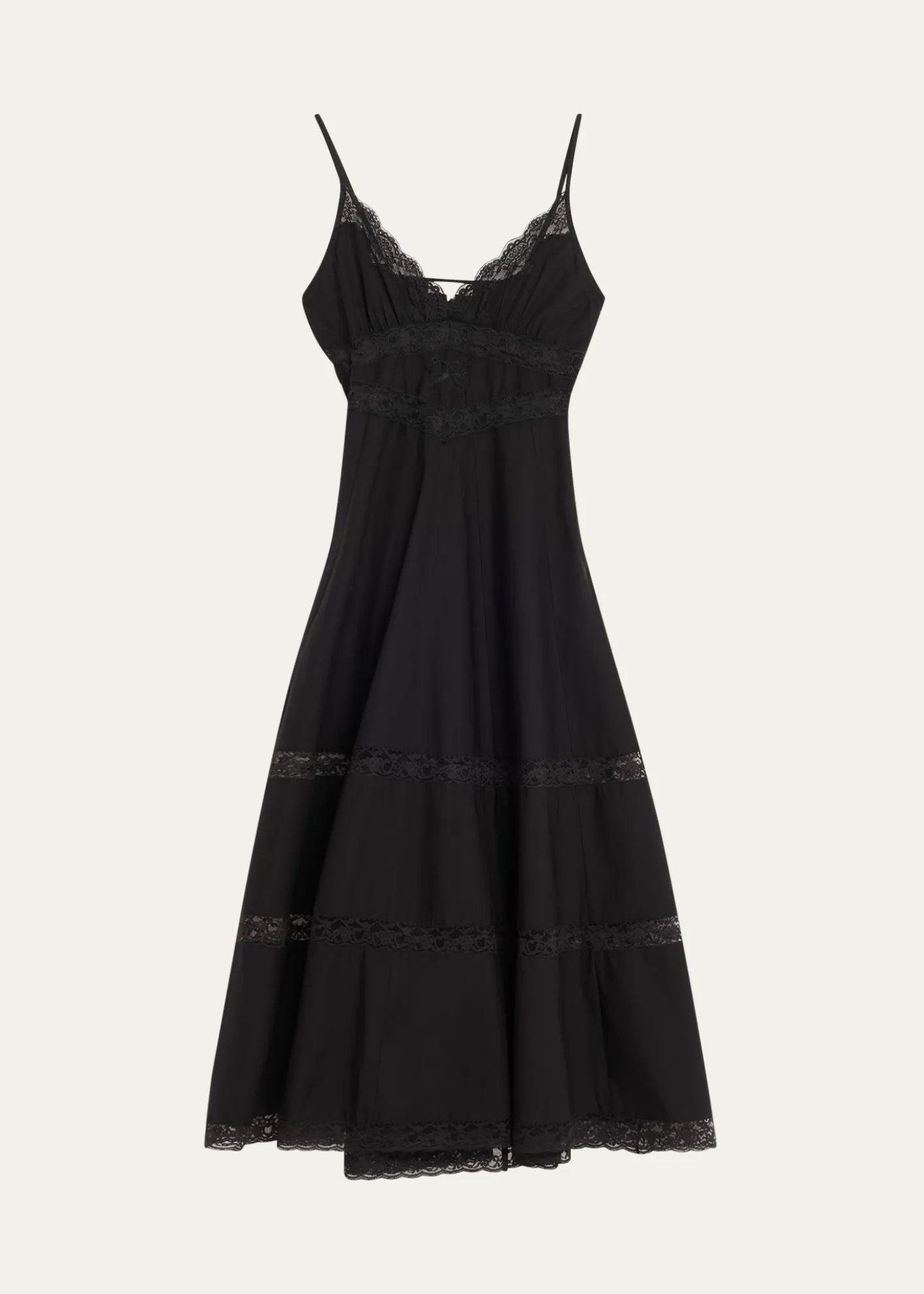LoveShackFancyCatryn Lace-Trim Midi Dress