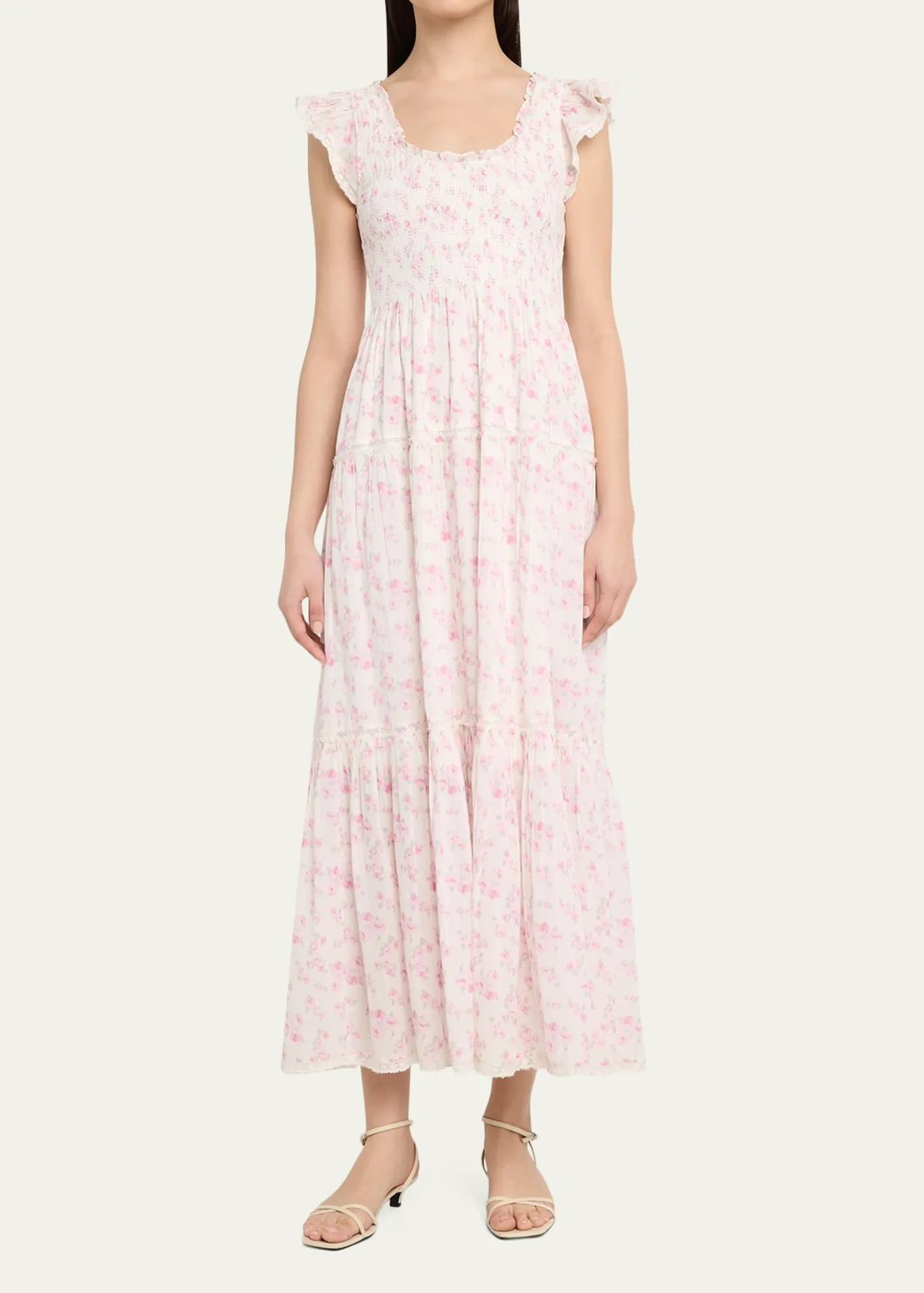 LoveShackFancyChessie Floral Maxi Dress