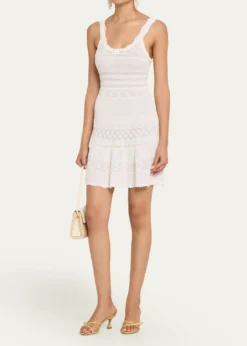 LoveShackFancyDarlena Fine Pointelle Knit Mini Dress