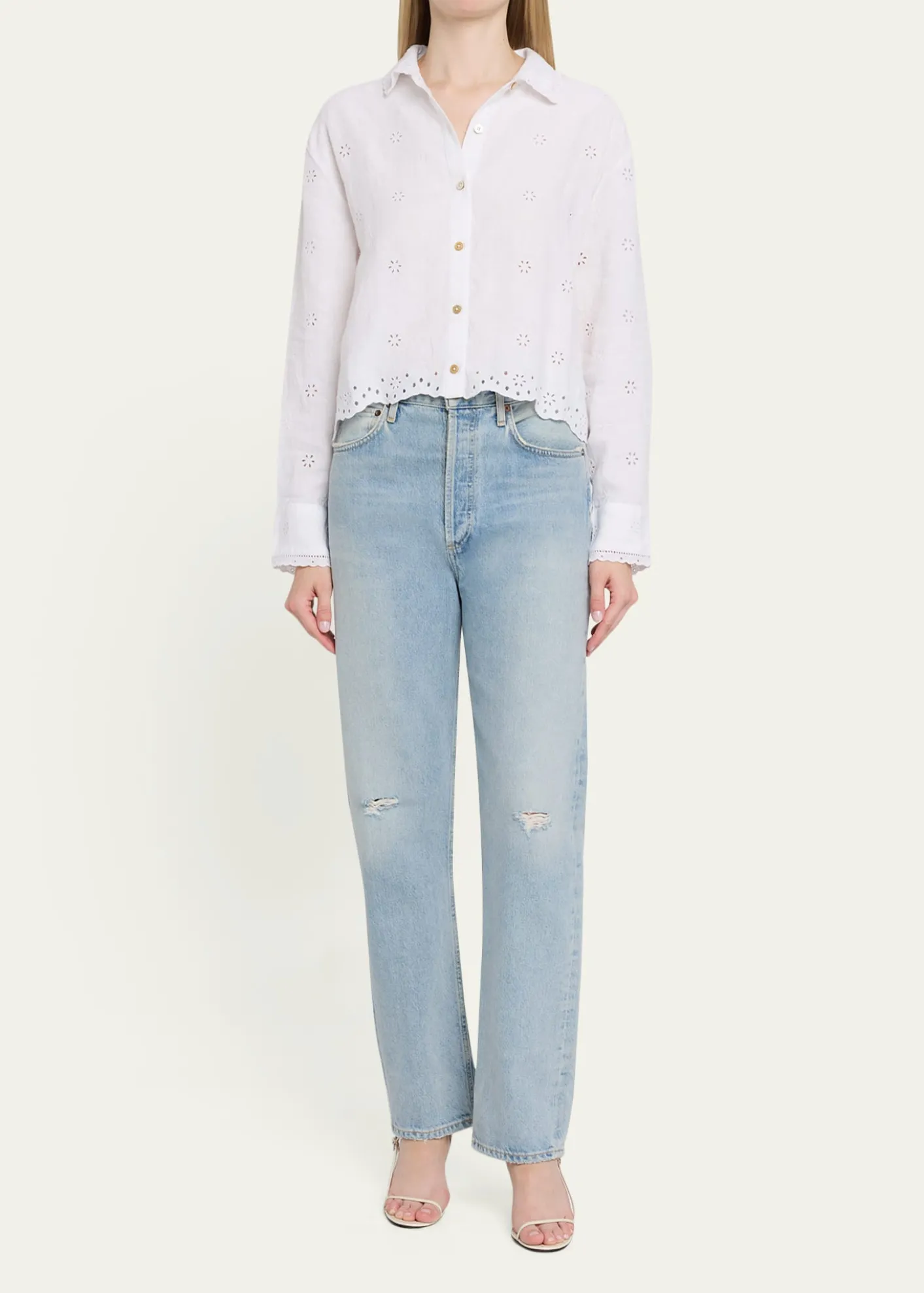 LoveShackFancyDelano Eyelet Linen Top