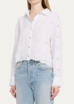 LoveShackFancyDelano Eyelet Linen Top