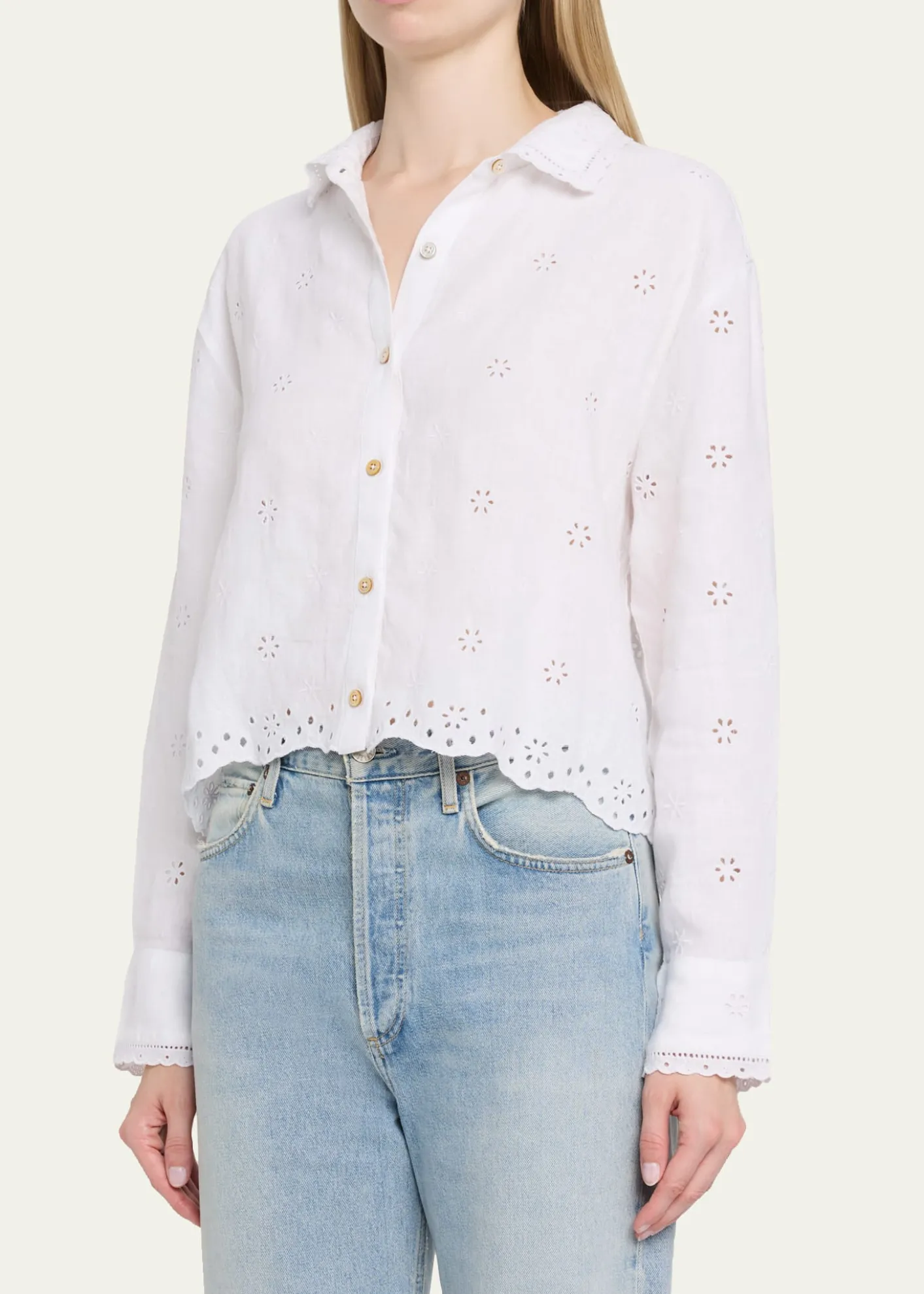 LoveShackFancyDelano Eyelet Linen Top