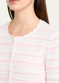 LoveShackFancyDessa Striped Crochet Cardigan