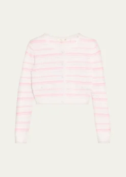 LoveShackFancyDessa Striped Crochet Cardigan