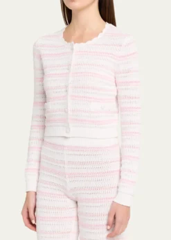 LoveShackFancyDessa Striped Crochet Cardigan