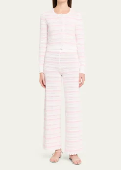 LoveShackFancyDessa Striped Crochet Cardigan