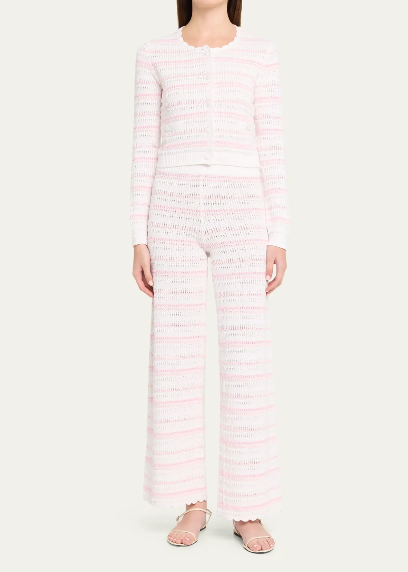 LoveShackFancyDessa Striped Crochet Cardigan