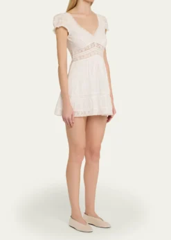 LoveShackFancyEdena Cotton Victorian Mini Dress