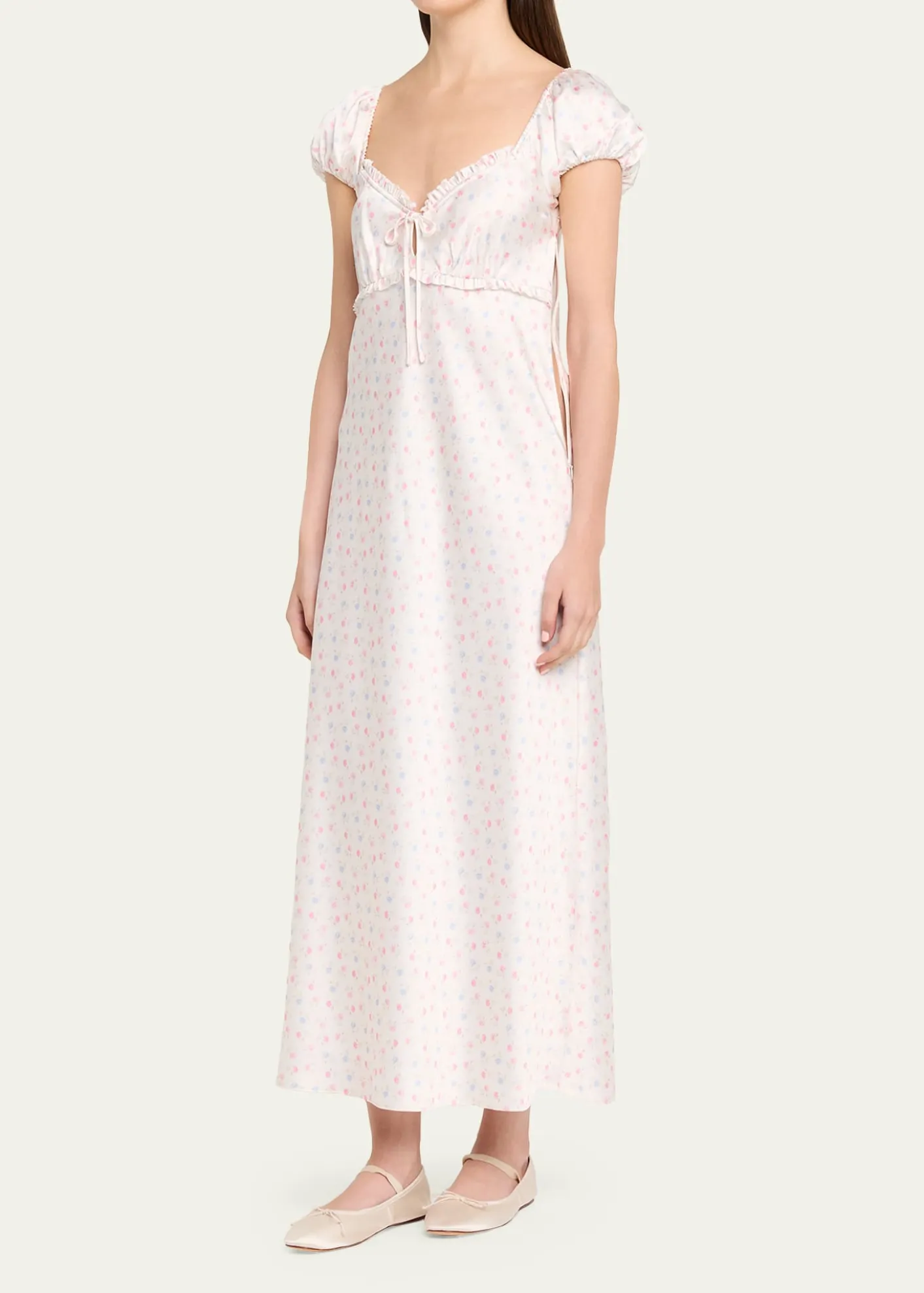 LoveShackFancyEpone Floral Puff-Sleeve Maxi Dress