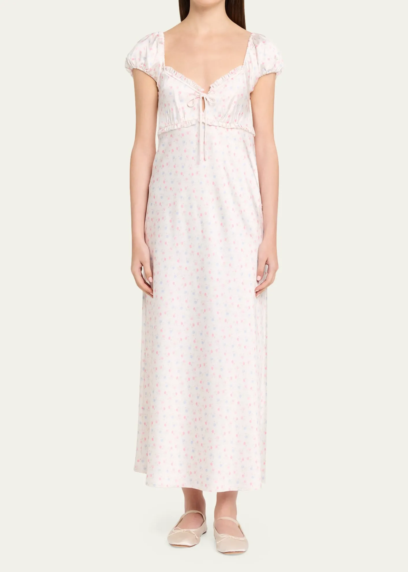 LoveShackFancyEpone Floral Puff-Sleeve Maxi Dress