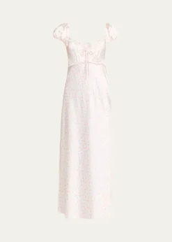 LoveShackFancyEpone Floral Puff-Sleeve Maxi Dress