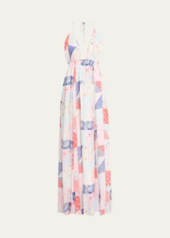LoveShackFancyFancy Patchwork Chiffon Maxi Dress
