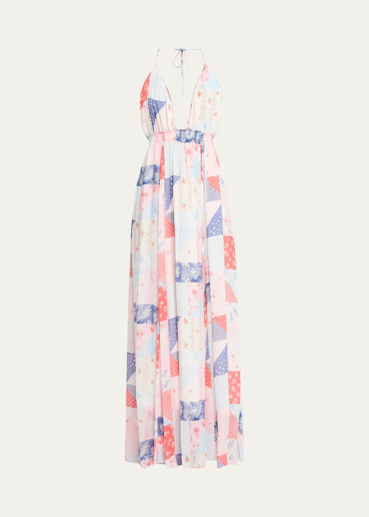 LoveShackFancyFancy Patchwork Chiffon Maxi Dress