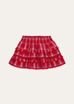 LoveShackFancyGirl's Billie Tiered Tartan Mini Skirt, Size 4-6