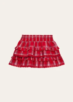 LoveShackFancyGirl's Billie Tiered Tartan Mini Skirt, Size 4-6