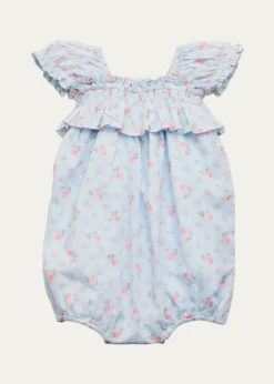 LoveShackFancyGirl's Carlita Floral Cotton Pinafore Romper, Size 0M-24M
