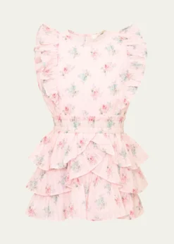 LoveShackFancyGirl's Decker Ruffled Floral Cotton Dress, Size 2T-6