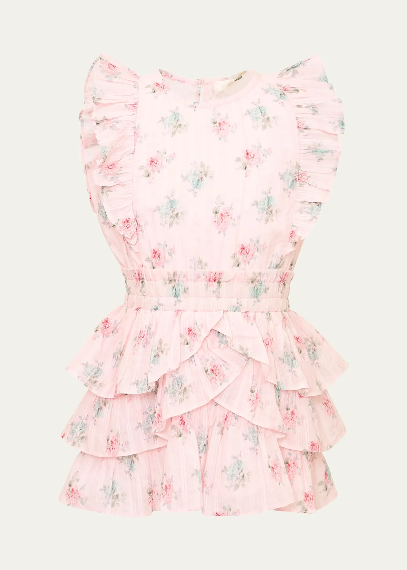 LoveShackFancyGirl's Decker Ruffled Floral Cotton Dress, Size 2T-6