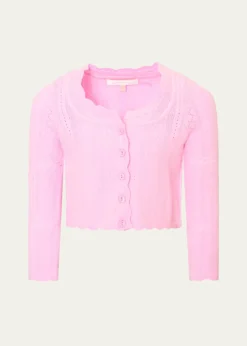 LoveShackFancyGirl's Gemna Pointelle Cardigan Sweater, Size 2T-6