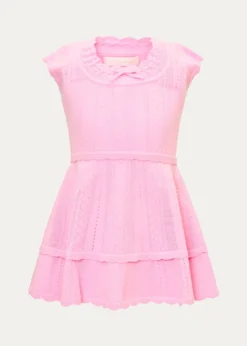 LoveShackFancyGirl's Jovie Pointelle Knit Mini Dress, Size 2T-6