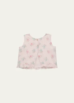 LoveShackFancyGirl's Nue Sleeveless Floral Cotton Top, Size 0M-24M
