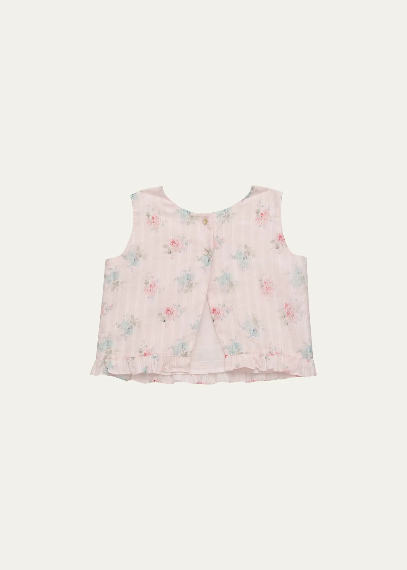 LoveShackFancyGirl's Nue Sleeveless Floral Cotton Top, Size 0M-24M