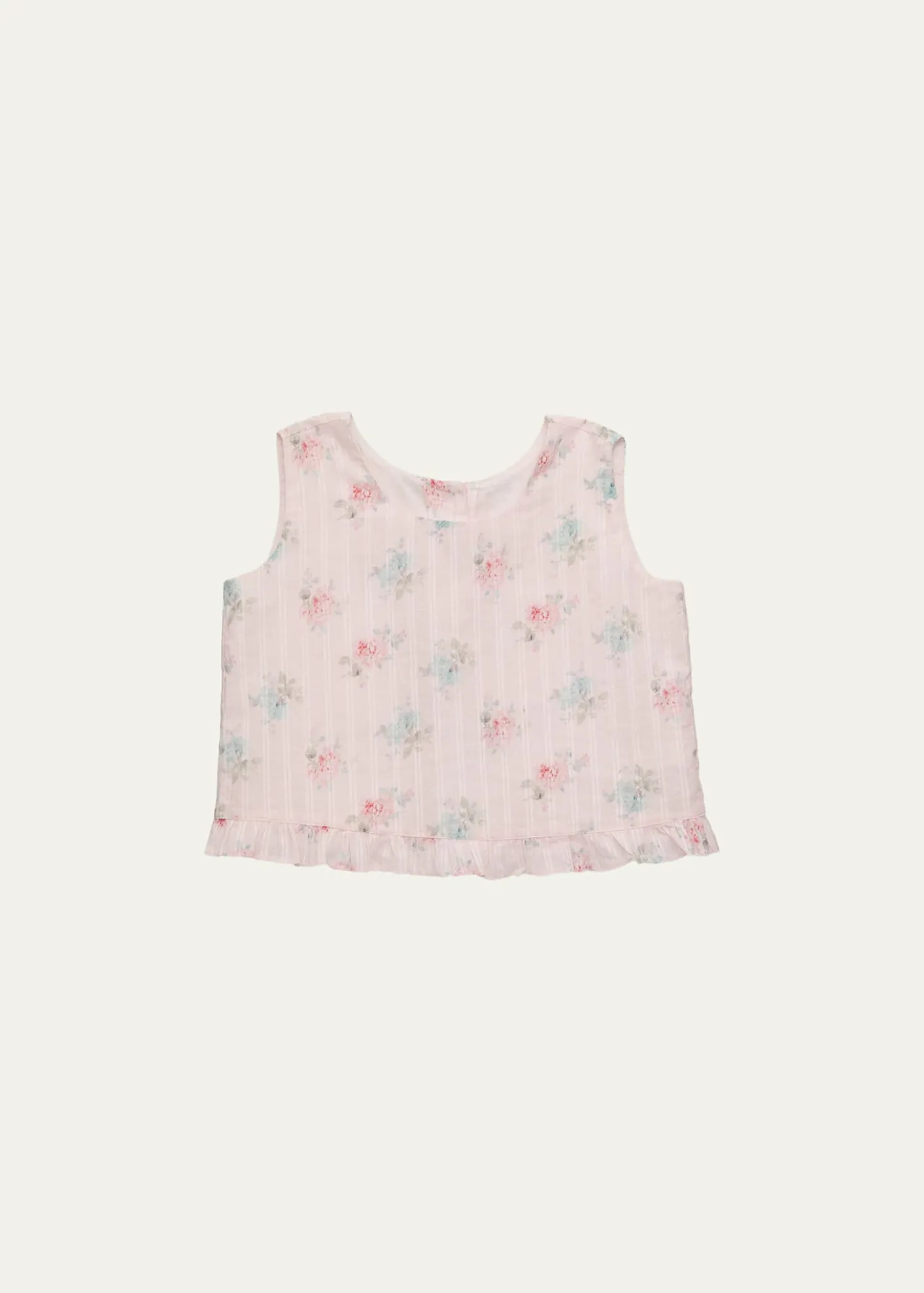 LoveShackFancyGirl's Nue Sleeveless Floral Cotton Top, Size 0M-24M