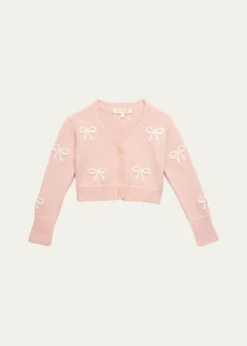 LoveShackFancyGirl's Jayne Bow Embroidered Cardigan, Size 2-6