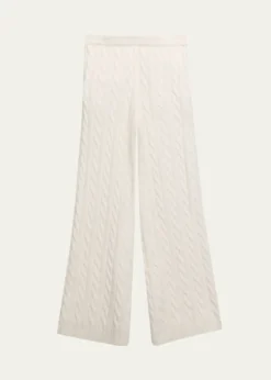 LoveShackFancyGirl's Shalley Cable-Knit Pants, Size 2-6