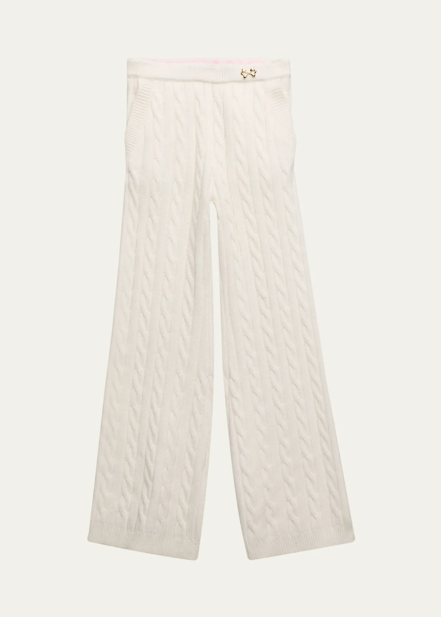 LoveShackFancyGirl's Shalley Cable-Knit Pants, Size 2-6