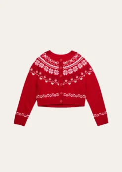 LoveShackFancyGirl's Wrenna Fair Isle Wool Cardigan, Size 2-6