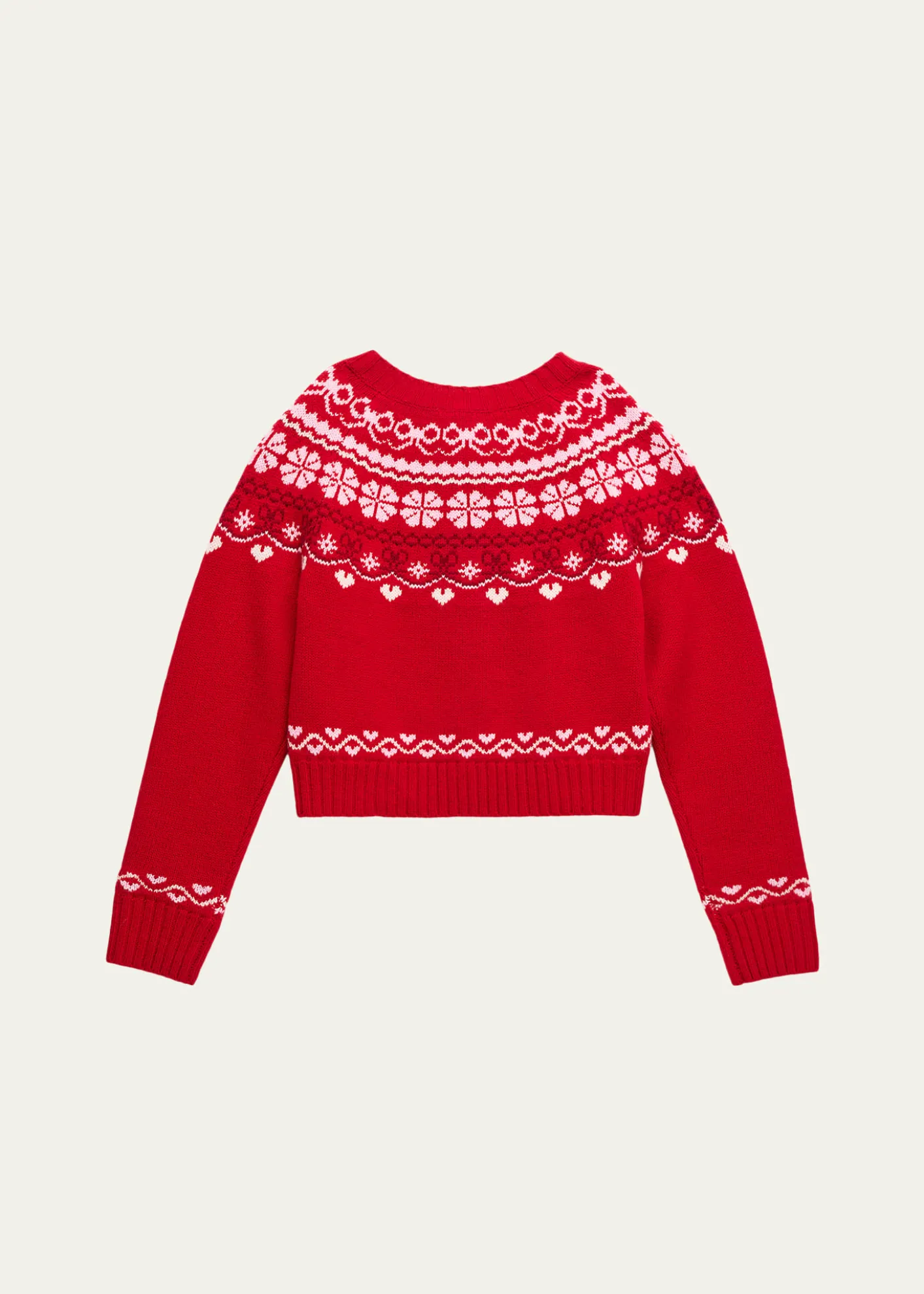 LoveShackFancyGirl's Wrenna Fair Isle Wool Cardigan, Size 2-6