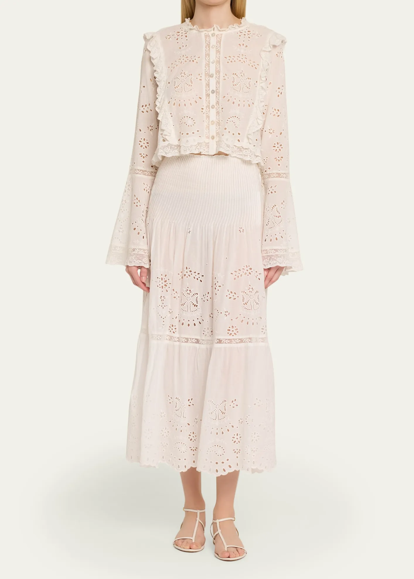 LoveShackFancyHawthorn Eyelet-Embroidered Top